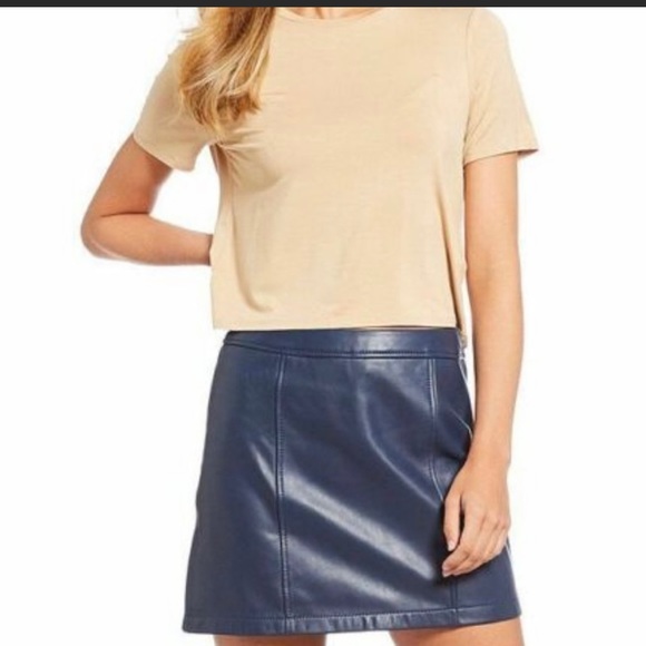 Gianni Bini Dresses & Skirts - NEW Gianni Bini Rachel Genuine Leather Mini Skirt Bright Navy Blue (L)